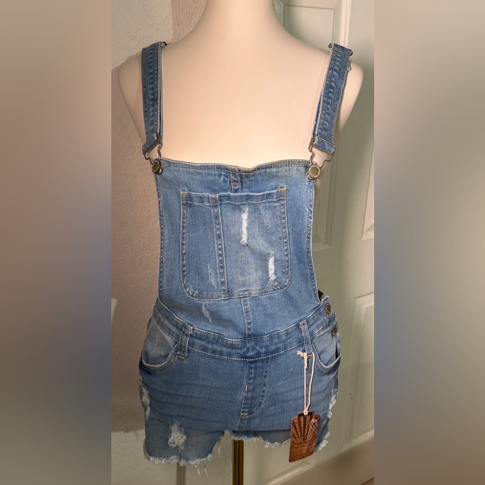 I&M Jeans Light Blue Denim Mid-Rise Overalls